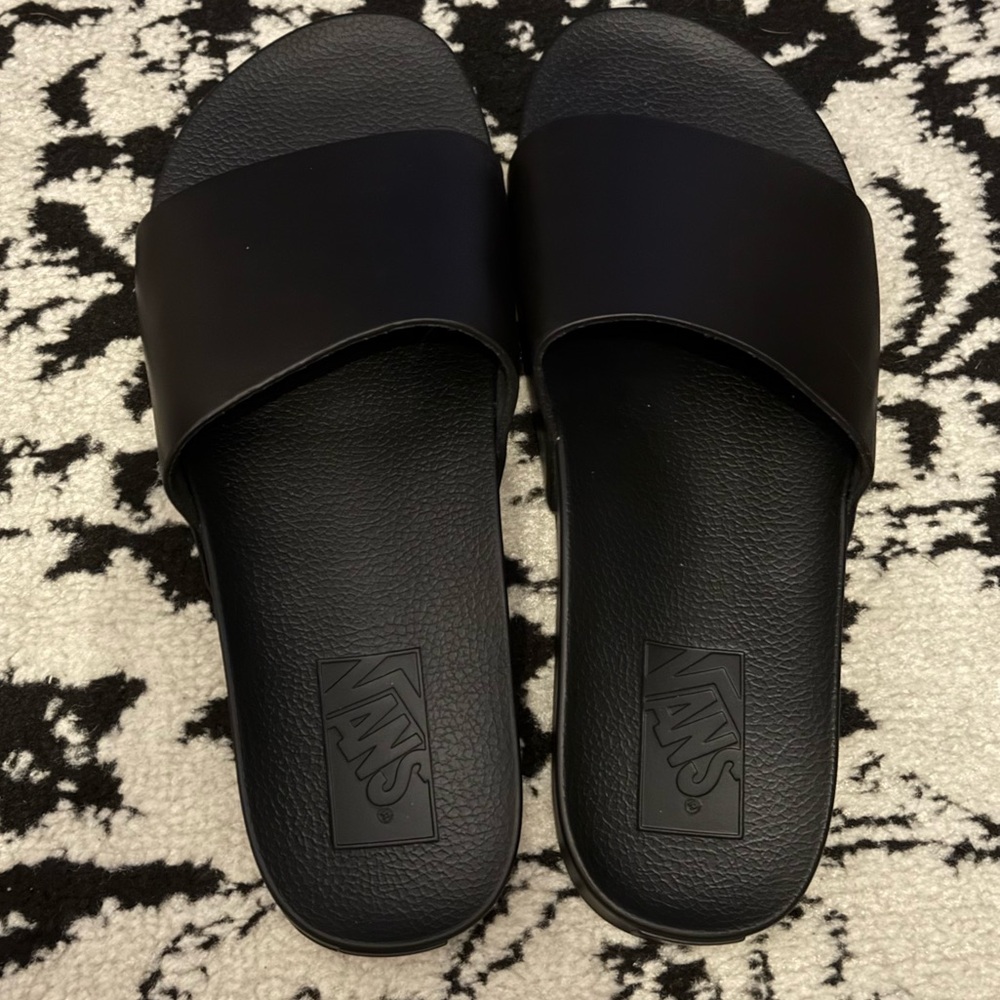 Vans Matte Black Slide Sandals